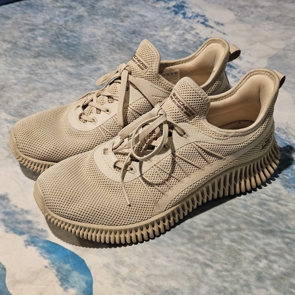 Skechers BOBS Sport Geo New Aesthetics Tan Sneakers Women's Size 10 Memory Foam